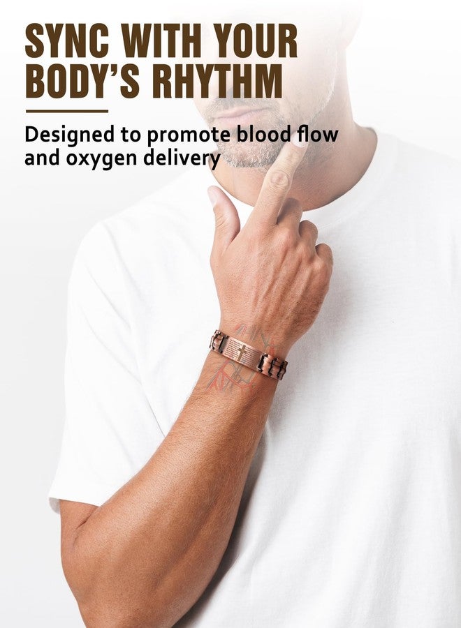 Jecanori 2X Copper Magnetic Bracelet for Men,Ultra Strength Pure Copper Cross Bracelet, Gift for Men - Image 2